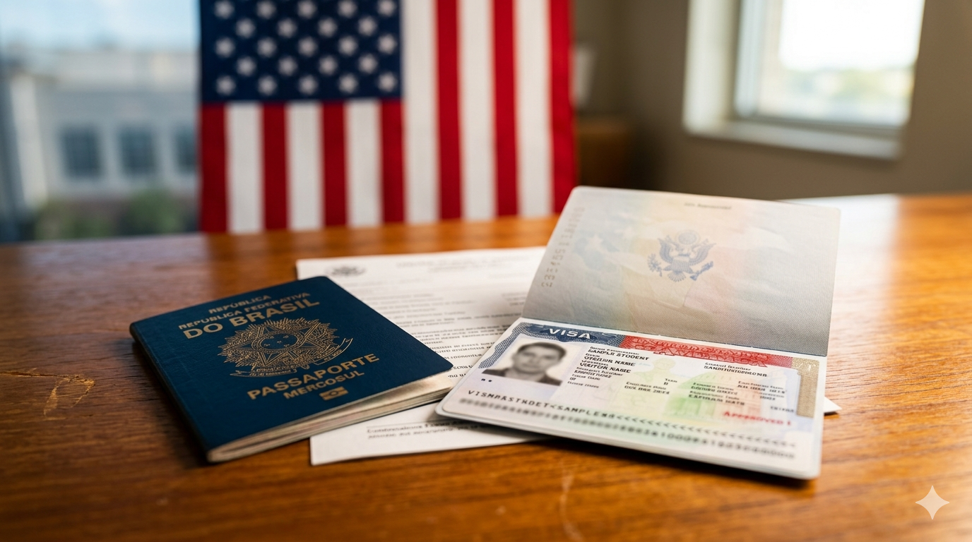 visto americano para brasileiros, passaporte do Brasil e visto dos EUA
