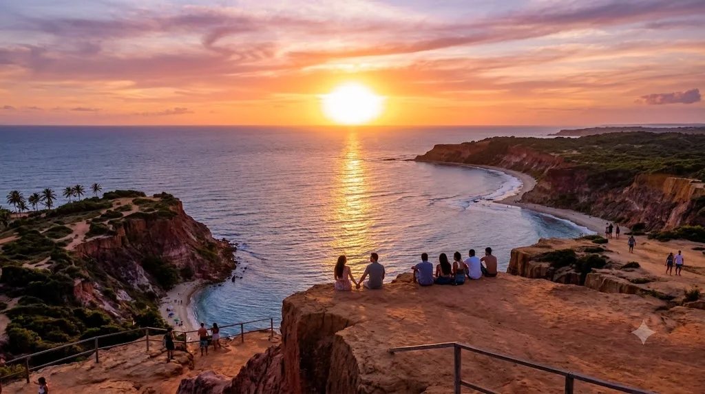 Por do sol no mirante do Chapadao em Praia de Pipa