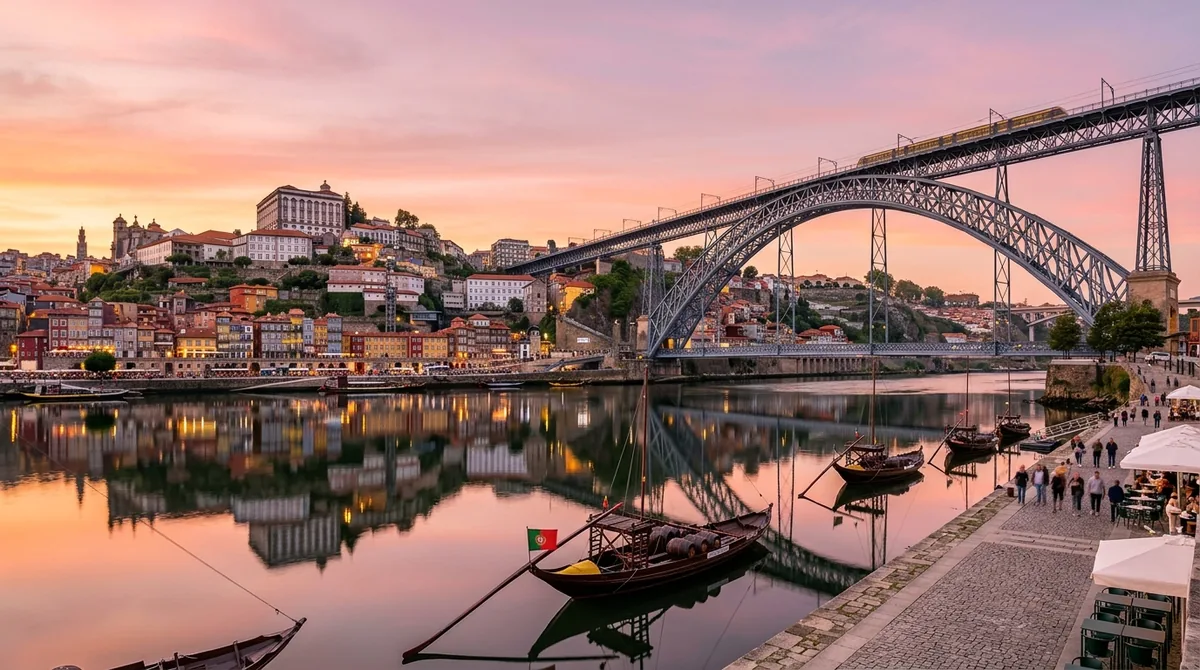 Porto na disputa entre Lisboa ou Porto, Ponte Dom Luís I ao entardecer