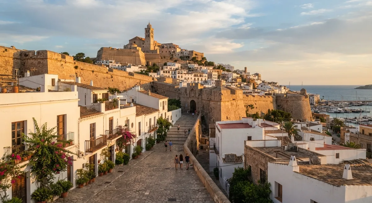 O que fazer em Ibiza: Dalt Vila, centro histórico murado ao entardecer