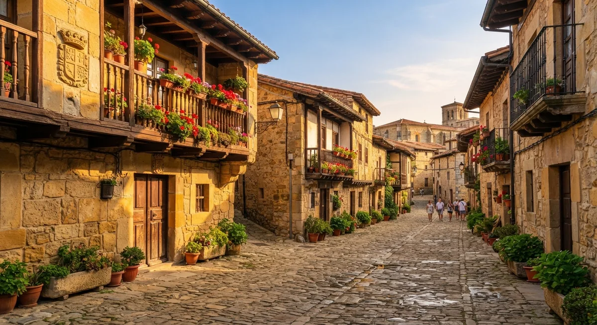O que fazer em Santander, Espanha: rua medieval de pedra em Santillana del Mar, Cantábria