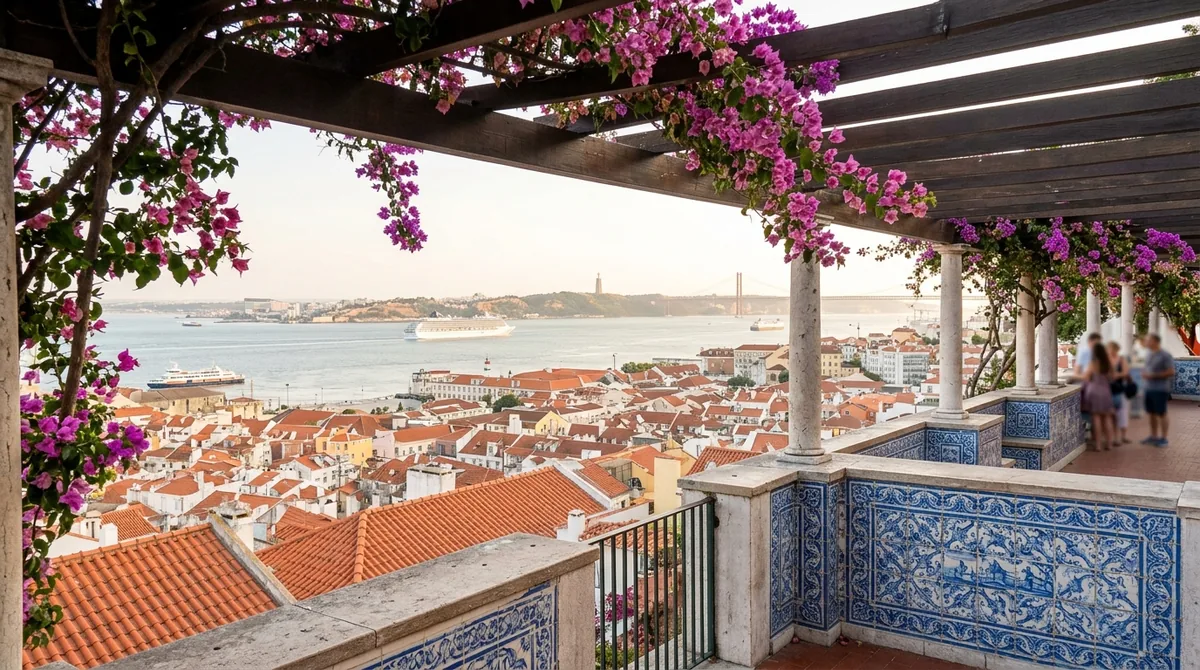 roteiro de 3 dias em Lisboa, vista dos telhados a partir de um miradouro