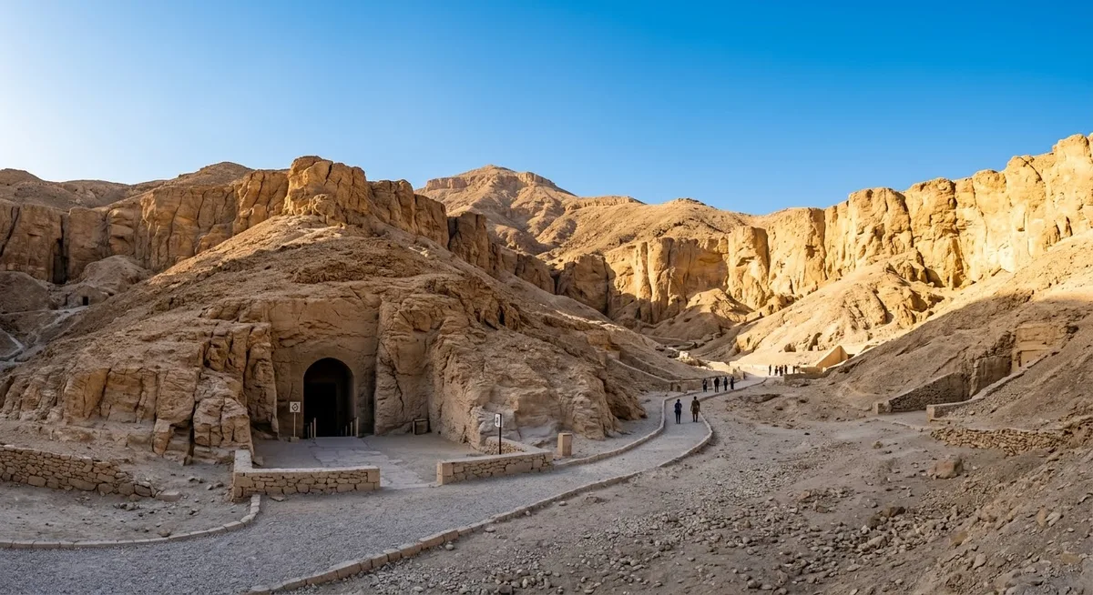 Vale dos Reis em Luxor, Egito, entrada de tumba faraônica